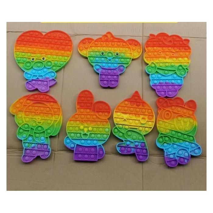 POP IT Fidget Toys BTS BT21Rainbow Tata Mang Chimmy Koya RJ Van Cookie