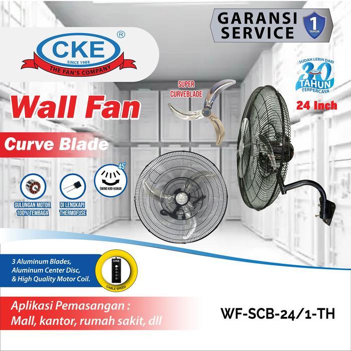 Cke Wall Fan Curve Blade 24 Inch Kipas Angin Dinding Tembok Rumah Industri Aluminium 24" Inch Kipas