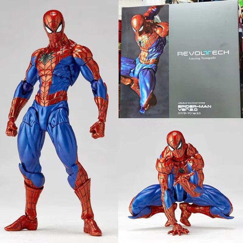 In Stock Super Hero Spiderman Ver.2.0 Revoltech Miles Morales Pete Parker Spider-Man S Collection El