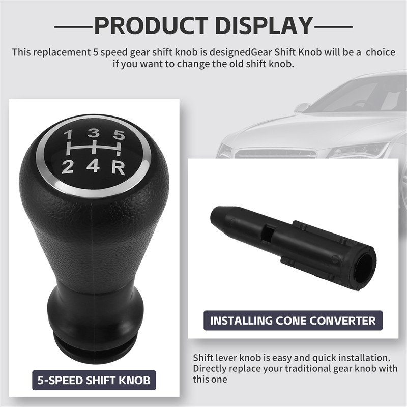 A90Q-Car 5 Speed Gear Stick Shift Knob Head For 106 107 205 206 207 405 For Citroen C1 C3 C4
