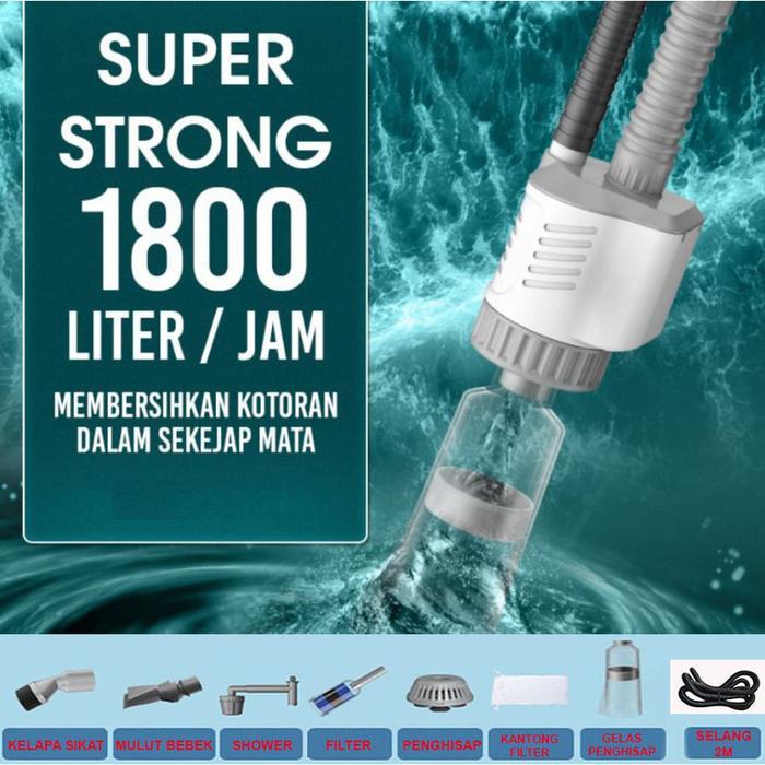 Electric Aquarium Vacuum Pembersih Aquarium Kolam Sedot Siphon Sifon