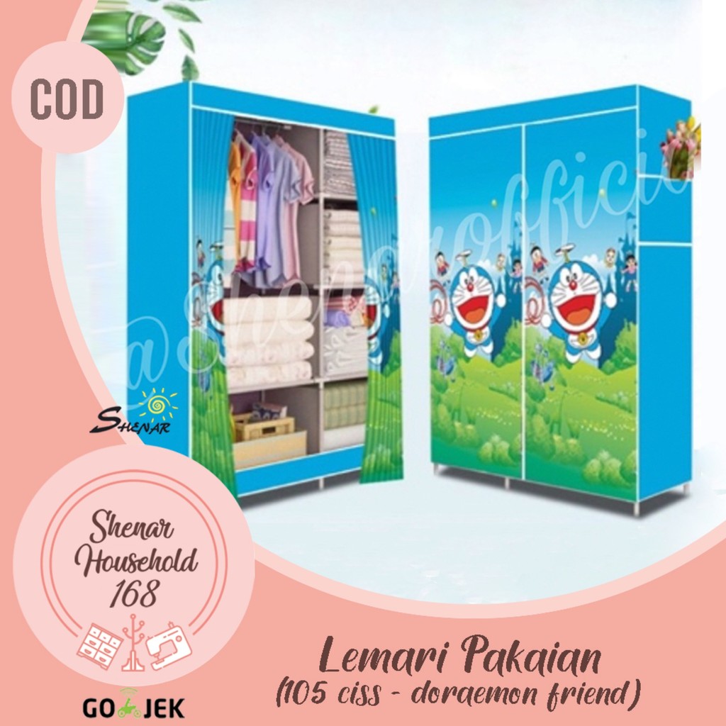 LEMARI PLASTIK / LEMARI PAKAIAN / LEMARI PORTABLE MULTIFUNGSI KARAKTER / LEMARI GANTUNGAN / PORTABLE