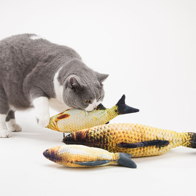 30/40/60cm Cat Catnip Fish Toys for Cats Chats Katten Kedi Plush Stuffed Pet Toy Sphynx juguetes par