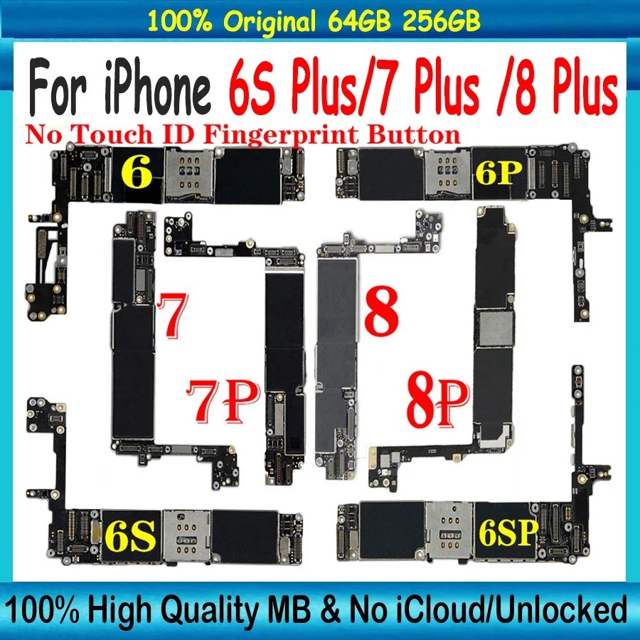 For iPhone 7 Plus/ 8 PLUS/ 6 Plus/ 6S Plus Motherboard Clean iCloud Unlocked Logic Board High