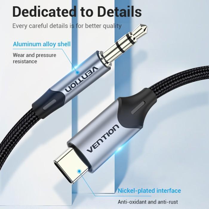 Vention Kabel USB Type C to AUX 3.5mm Jack Audio Adapter - BGK