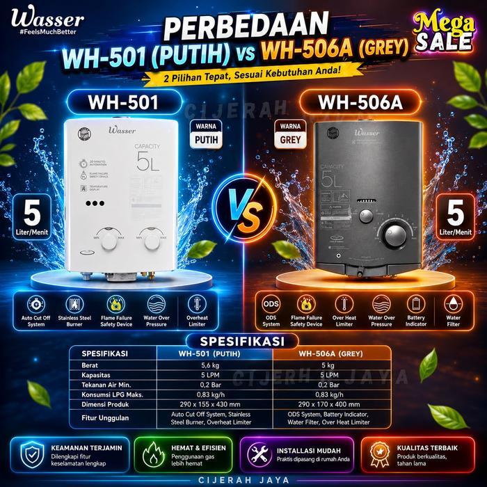 Water Heater Wasser Wh 506 A Wh-506A Wh506A / Pemanas Air Gas Wasser Wh-506 A Diskon Sale
