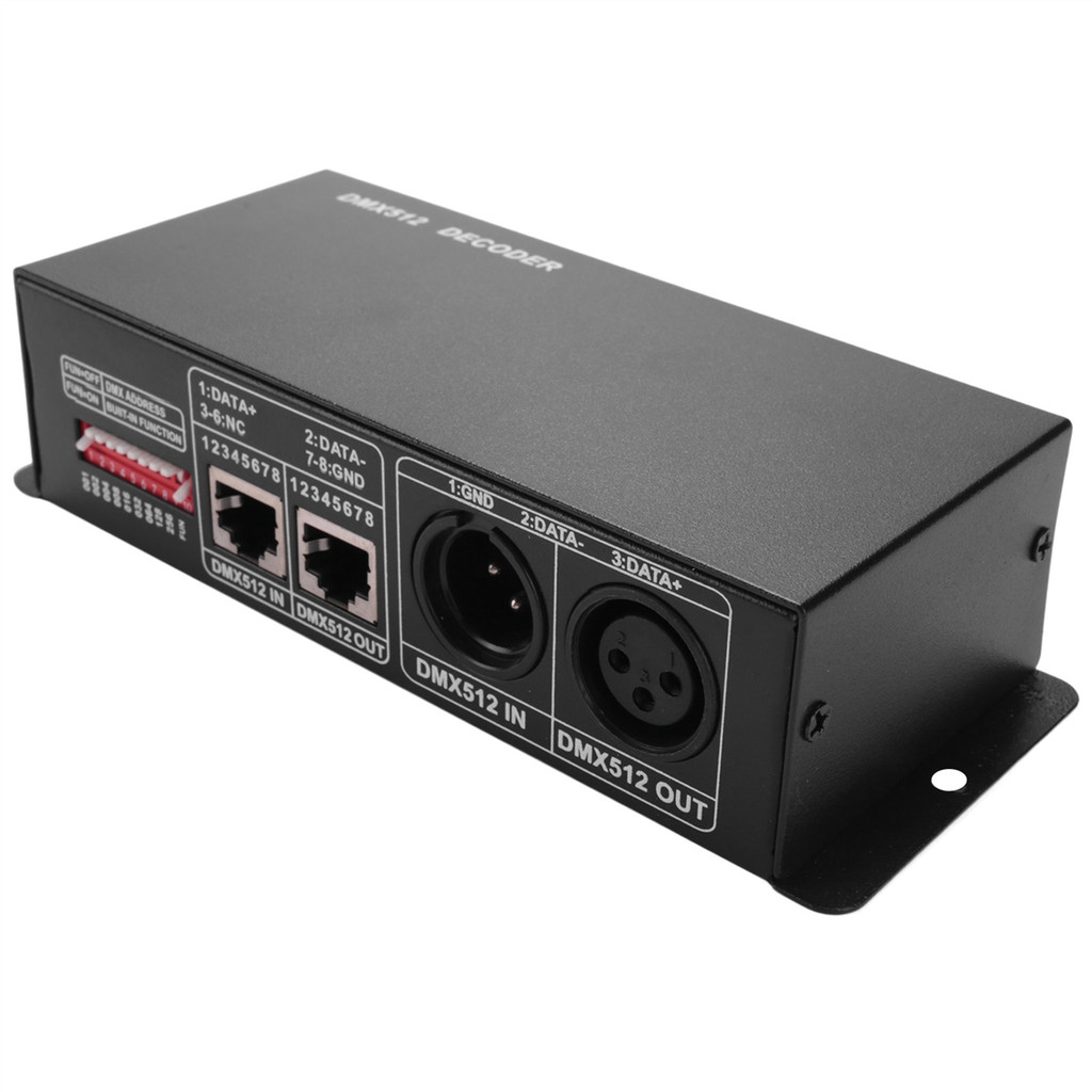 Terbaik 3CH DC12-24V RGBW 512 Decoder LED Controller RGB LED DMX512 Decoder, DMX512-3CH