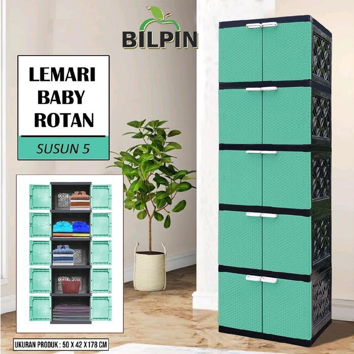 AKAKO - LEMARI PAKAIAN PLASTIK 2 PINTU AKAKO BABY BILPINSUSUN 5