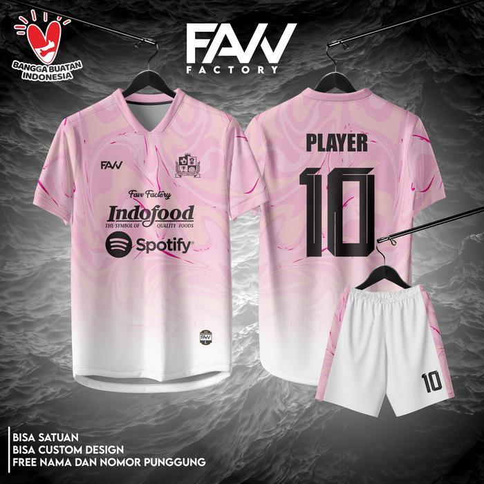 Jersey Futsal Sepakbola Volly Badminton Running Custom Jersey Jersey Terbaru Jersey Pink