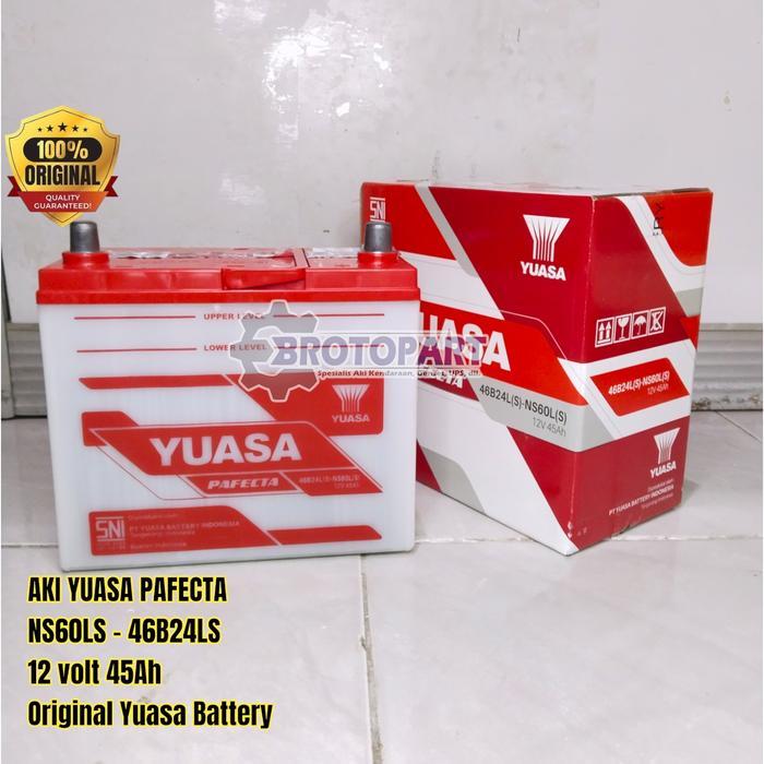 Aki Mobil Yuasa Ns60Ls Pf 46B24Ls 12V 45Ah Accu Basah Original Yuasa