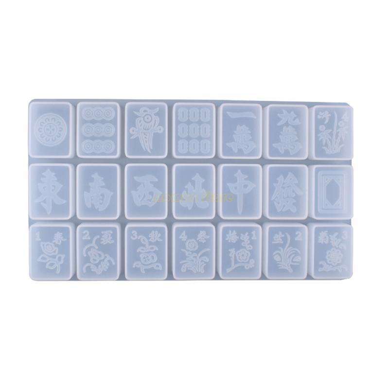 31BF Crystal Epoxy Resin Mold for Creative Mahjong Silicone Mould DIY Crafts Jewelry