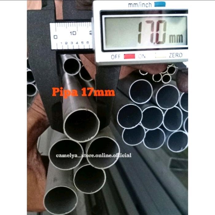Pipa Bulat Aluminium SILVER Uk.17mm