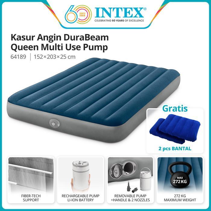 Intex Kasur Angin Pompa 152X203X25Cm 64189