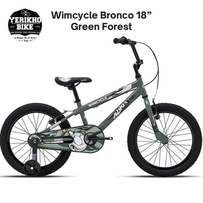 Sepeda BMX Anak 18 Inch Wimcycle Bronco Wild Burn - Forest