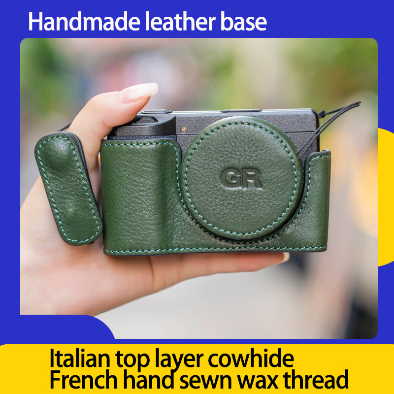 For Ricoh Gr3x handmade Protective Case Gr3 Half Leather Wrist Strap