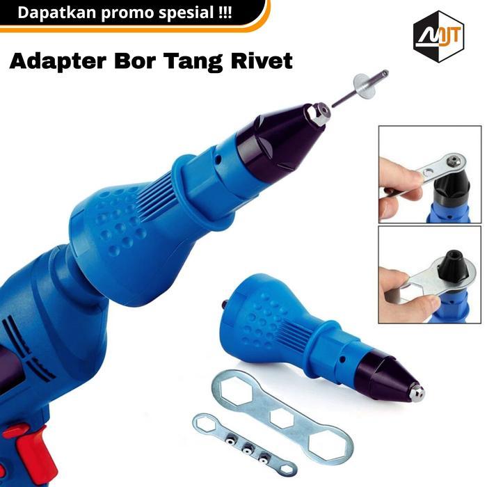 Tang Rivet Gun Elektrik Adaptor Mesin Bor Rivet Gun Free Paku Rivet Terlaris
