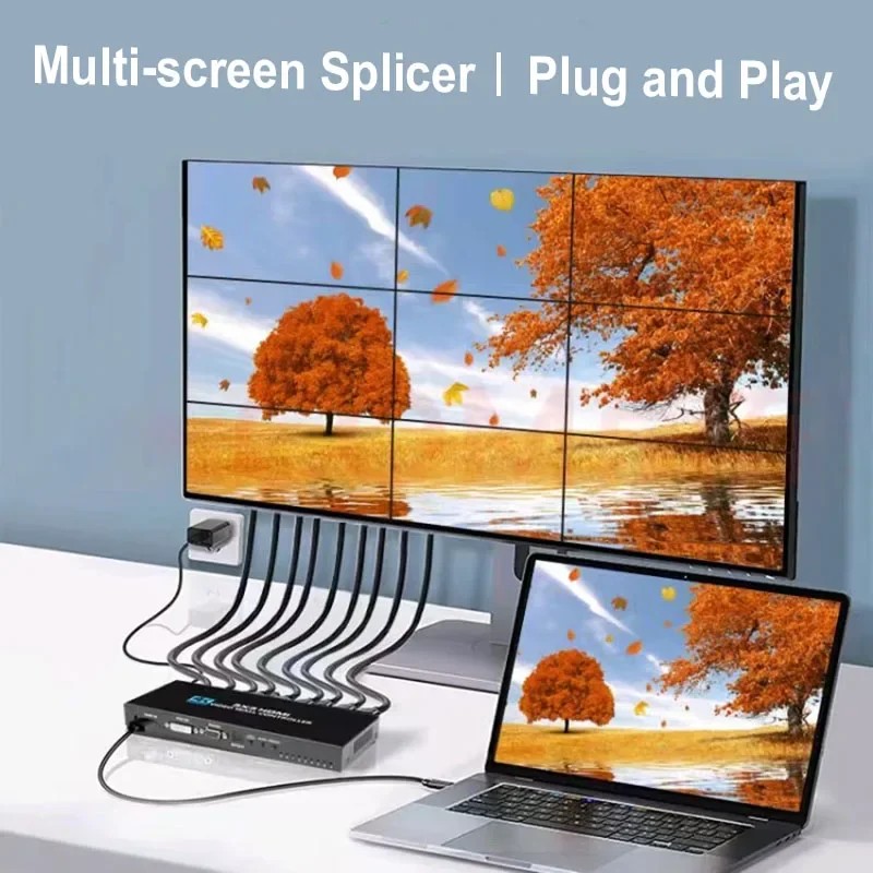 Best 4K 3x3 DVI Video Wall Controller 1x3 1x4 2x3 2x4 Vs 2x2 HDMI Video Wall Controller 2 3 4 TV Mul