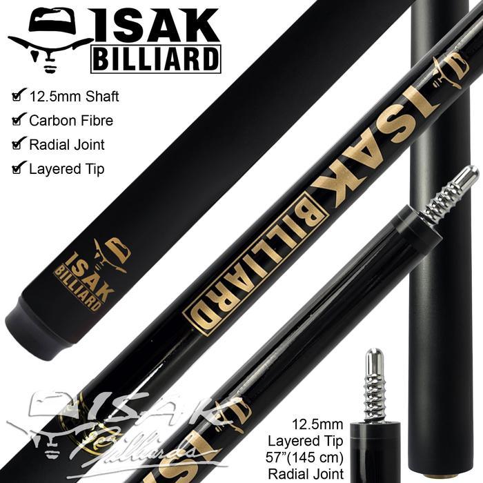 ISAK Billiard Carbon Cue - Radial Hat Logo Low Deflection Stick Billiard