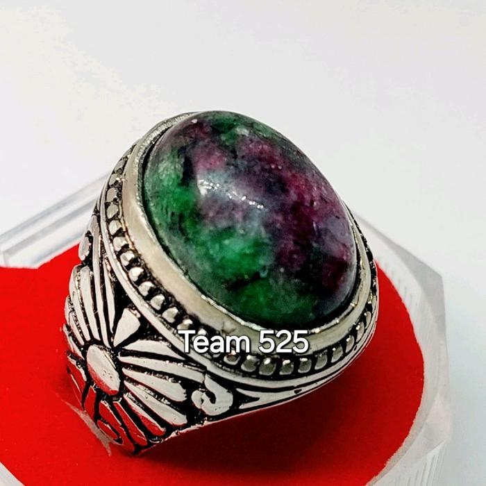 Cincin Batu Ruby Tadulako Asli Pria Wanita dim 18 mm