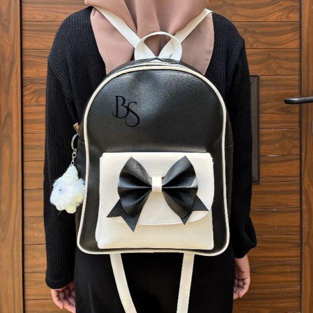 Zafira Tas Ransel Sekolah Wanita Besar Kulit Sintetis Miniso T32 X L9 X P26Cm Dengan Resleting Tali