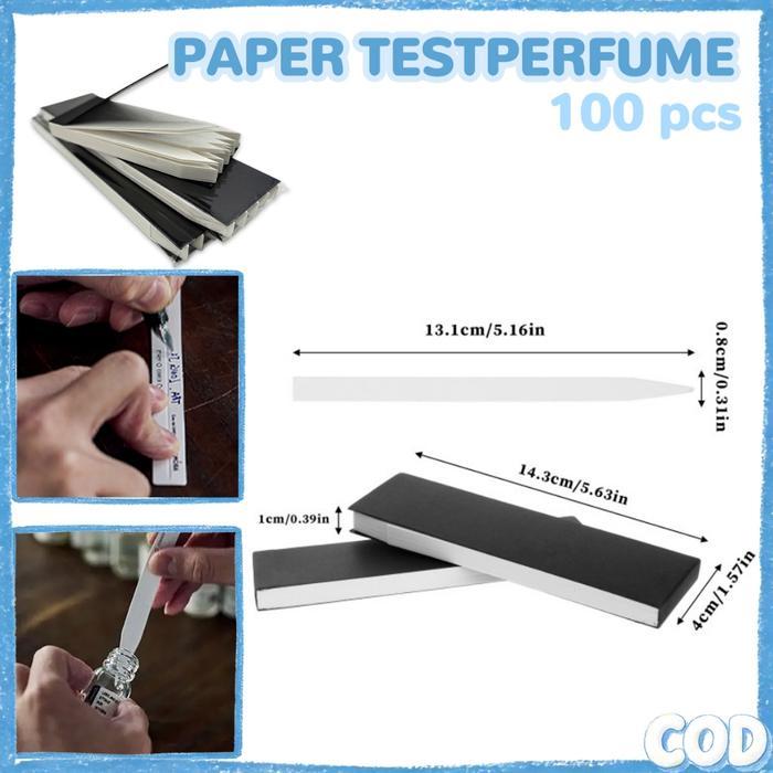 100Pcs/Set Smelling Strip Parfum Kertas Tester Parfum Smelling Strip Paper Tes Parfum Tes Bau