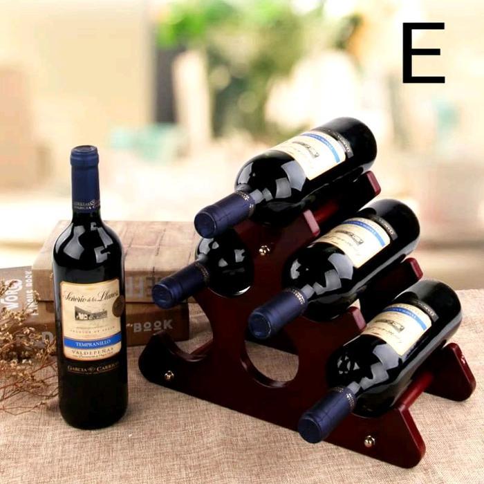 READT STOK Rak Wine Bahan Kayu Tempat Wine Botol
