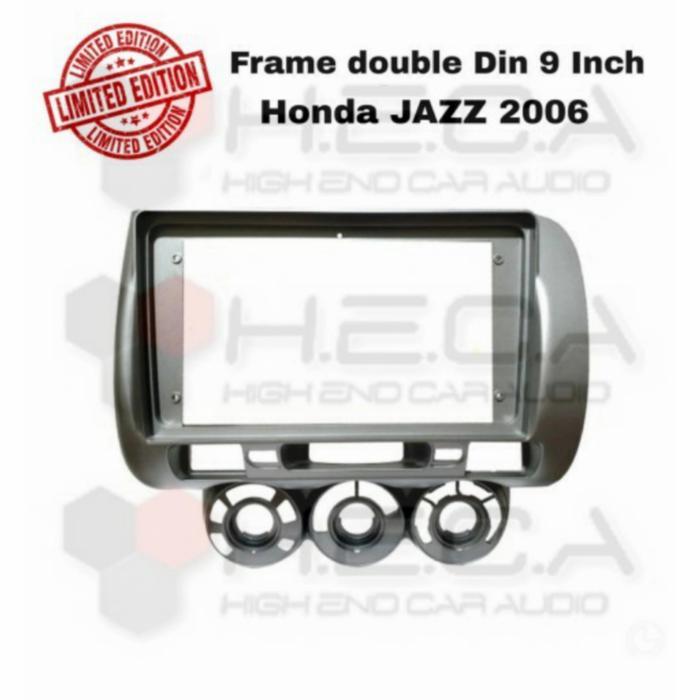 Frame 9 Inch Honda Jazz 2006 Double Din Head Unit Tape Android Mobil