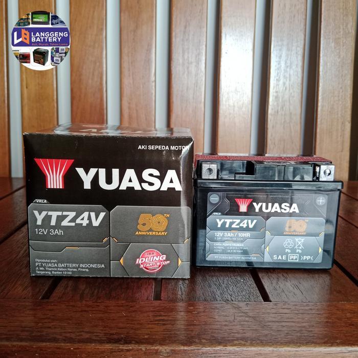 TERLARIS AKI MOTOR YTZ4V / YTZ5S YUASA AKI KERING