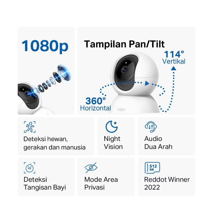 Premium Tp-Link Tc70 Kamera Cctv Wifi Indoor Kamera Pengawas Rumah Cctv Jarak Jauh Lewat Hp Full Hd