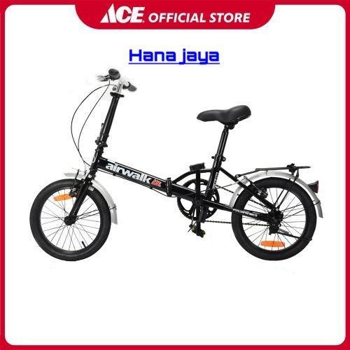 denzzy hadware ACE - Airwalk Jedi Sepeda Lipat 16 Inci 1-Speed - Hitam