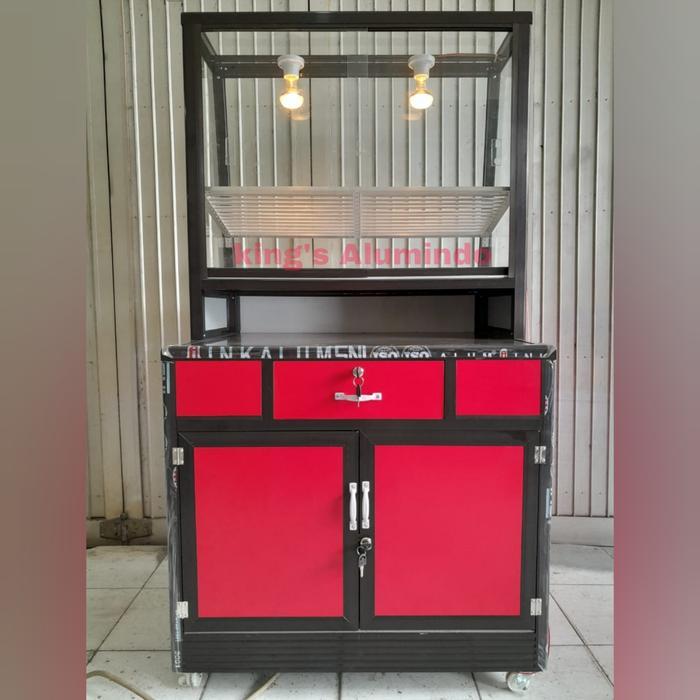 Gerobak Fried Chicken/etalase KFC /etalase ayam goreng/gerobak ayam goreng - Merah