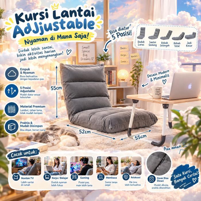 Promo Spesial Ogia Furniture Kursi Malas Sofa Lesehan Anak & Dewasa Super Tebal Busa 10Cm Rangka