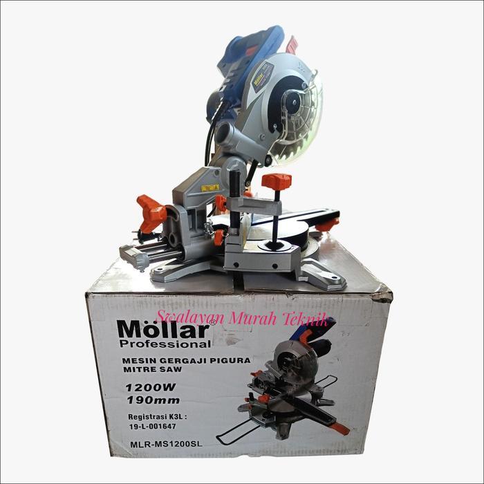 MOLLAR MS1200S Mesin Potong Aluminium 7" Mittersaw Sliding 7 inch