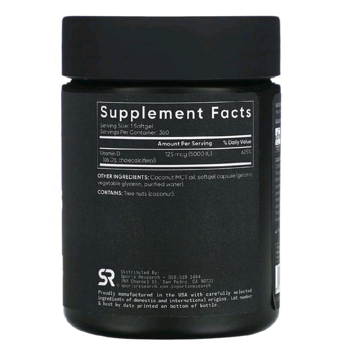Nareshopping Authentic Exp dates : April 2028 SR Spor Research USA Vitamin D3 D-3 Coconut Oil, 5000