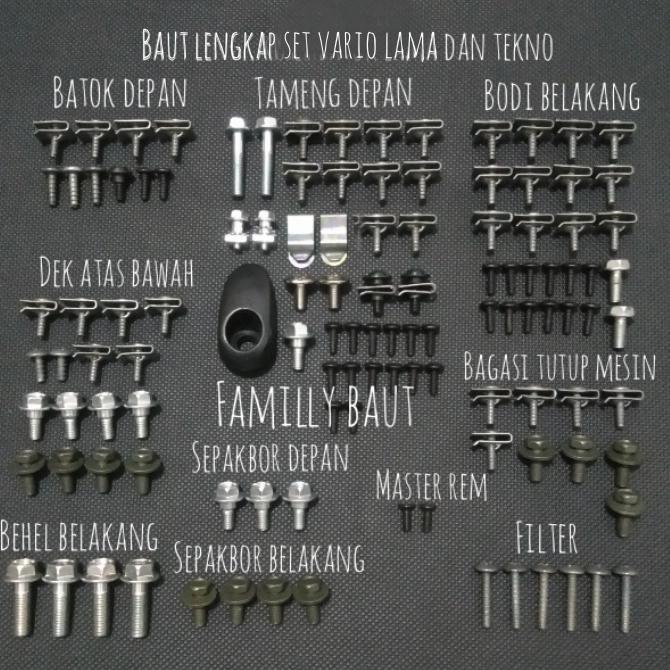 Baut Lengkap Full Body Vario 110Karbu Dan Vario Tekno110
