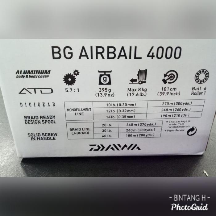 Reel Daiwa BG Airbail 4000 Best Quality