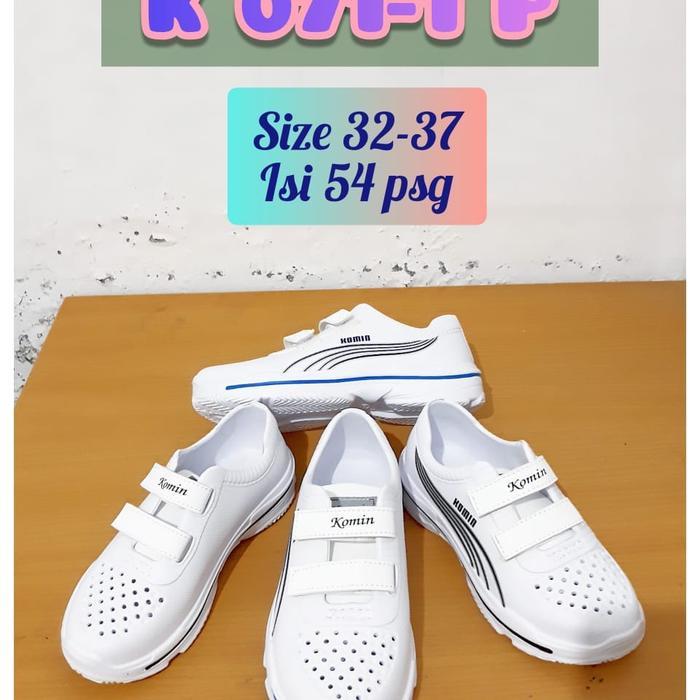 Ready Sepatu Karet Anak Putih Kretekan Komin K071 Ukuran 31-37