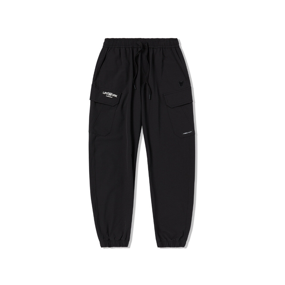 [LIFEWORK] - L1 Nylon Span Rest Cargo Jogger Pants Black - Celana Panjang Wanita Hitam Pria