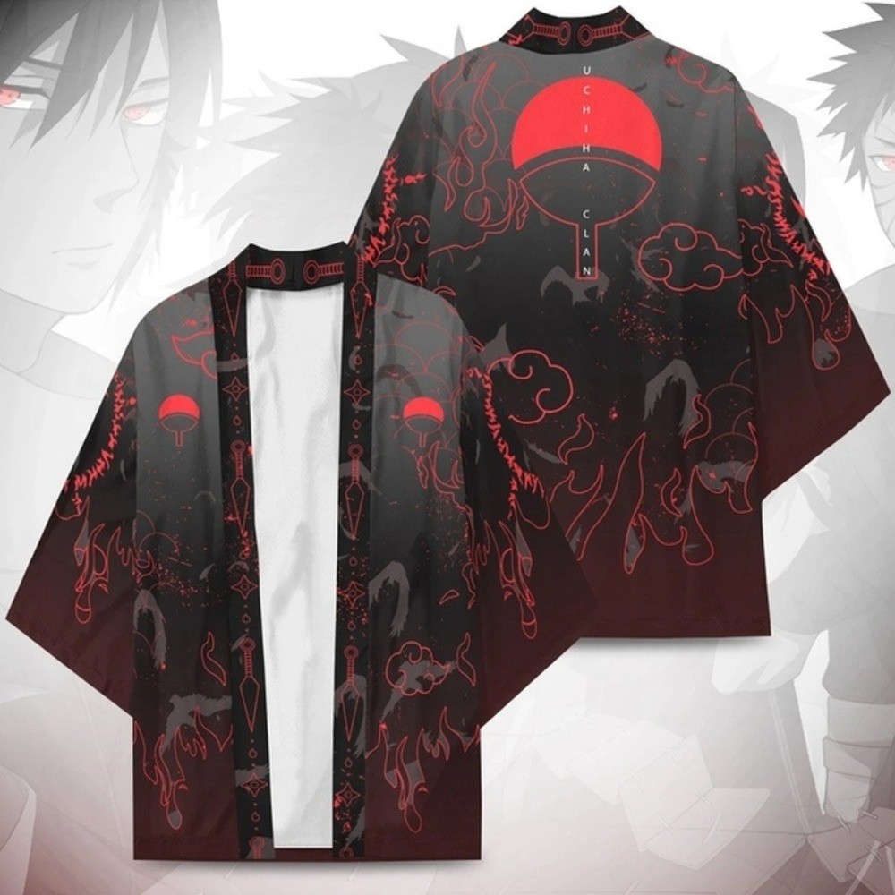 Anime Cloak Cosplay Costume Kakashi Konoha Madara Haori Sasuke Kimono Uchiha Madara Coat Cardigan