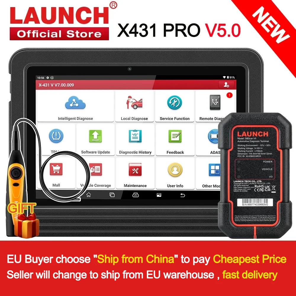 PROMO   LAUNCH X431 PRO V5.0 Car Diagnostic Tools Auto OBD2  Scanner Full System ECU Coding Active T