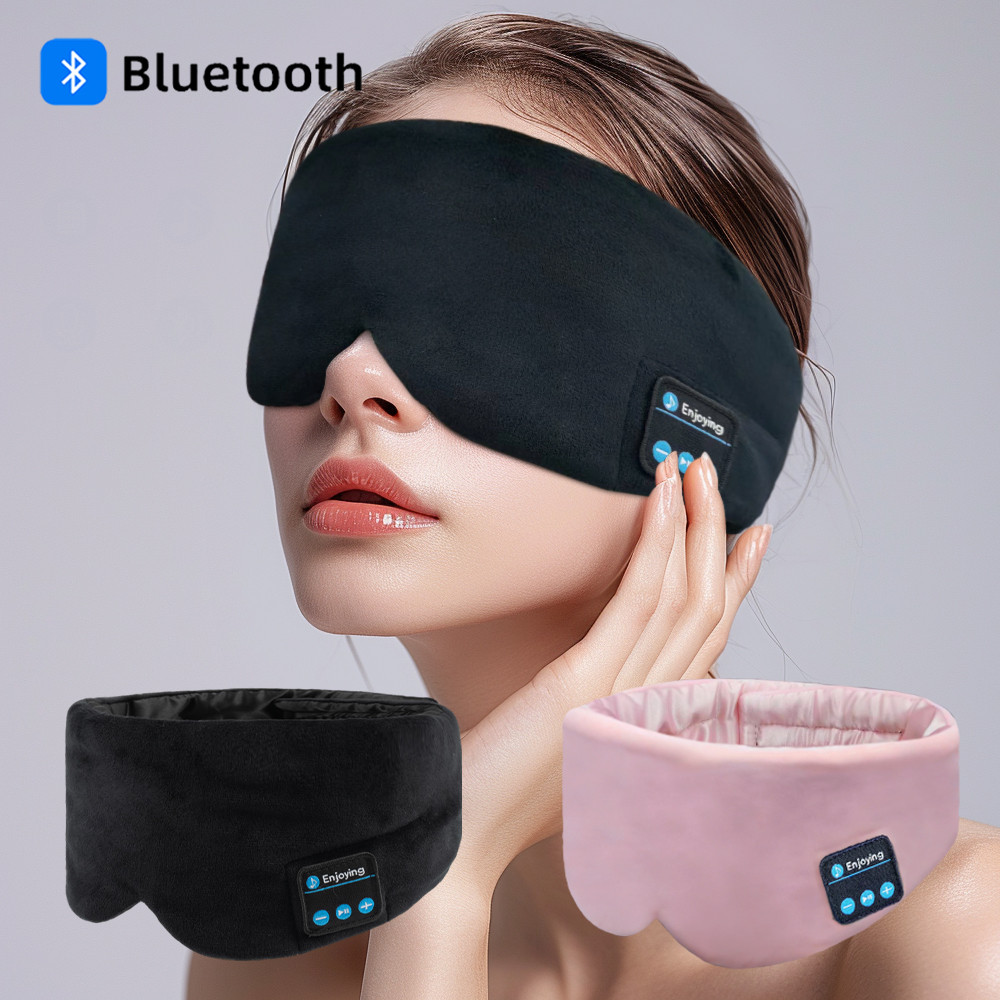 Silk Bluetooth Sleep Mask Wireless Sleep Headband Blackout Sleep Shade 16 Hrs Play Music Hands Free 