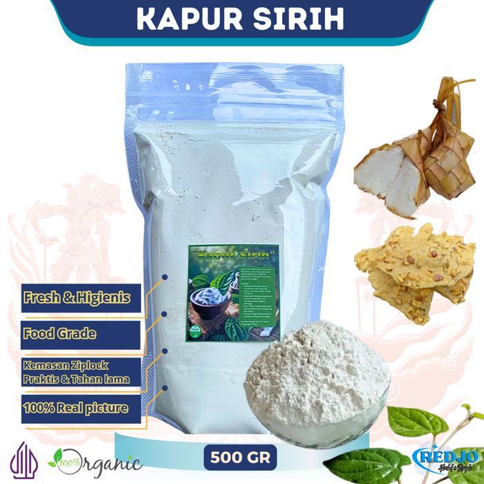 KAPUR SIRIH ASLI 500 GR FOOD GRADE BUBUK SERBUK KAPUR SIRIH BATU GAMPING SIAP PAKAI AMAN