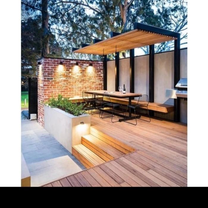 LANTAI DECKING KAYU ASLI BENGKIRAI PAGAR KOLAM TERAS BALKON