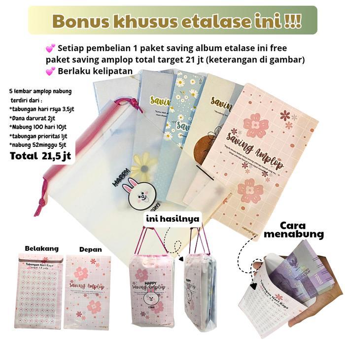 Stationary Paket Saving Album Nyicil Sticker Cutting target 3 juta 5 juta 10 juta 15 juta 30 juta 40