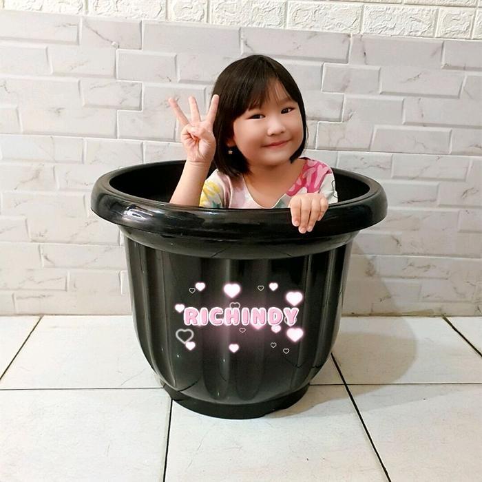 TERLARIS POT BUNGA BESAR 50CM / POT TANAMAN HIAS BUAH BUNGA JUMBO 50 CM HITAM TAHAN BANTING 50CM
