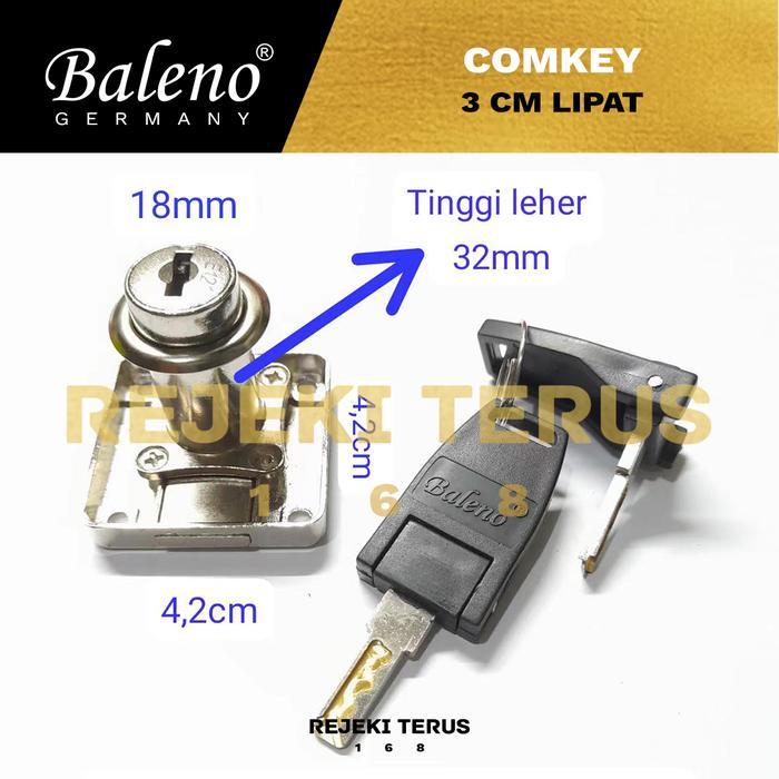 BERKUALITAS Comkey BALENO 3 cm LIPAT / Kunci Loker Besi Kait Computer Key Lemari