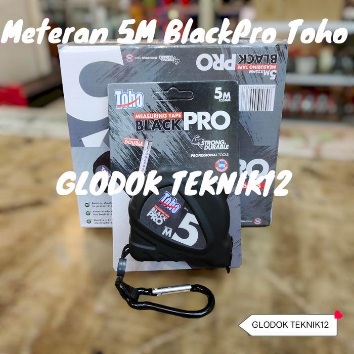 TERBARU METERAN TOHO BLACK PRO 5 METER / METERAN TUKANG 5 METER TOHO
