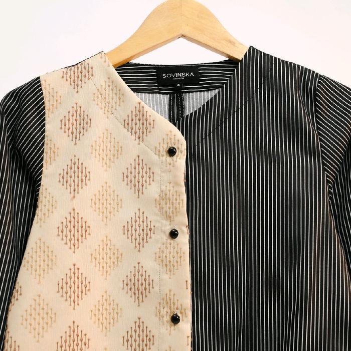 Blouse Atasan Sovinska M7 Motif Tenun Bulu New Model