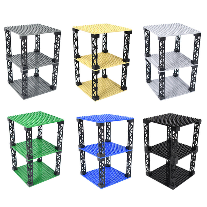 MOC Bricks Support Pillar Blocks Building Blocks Girder Triangular Vertical DIY Enlighten Block