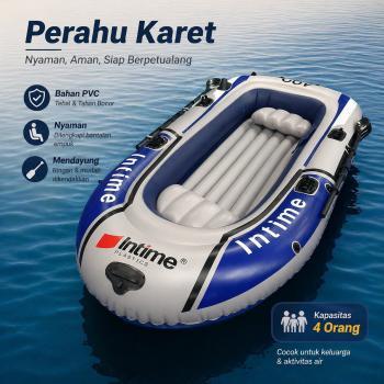 INTIME 400 Perahu Karet Mancing Inflatable Fishing Boat 4 Person - YT-099